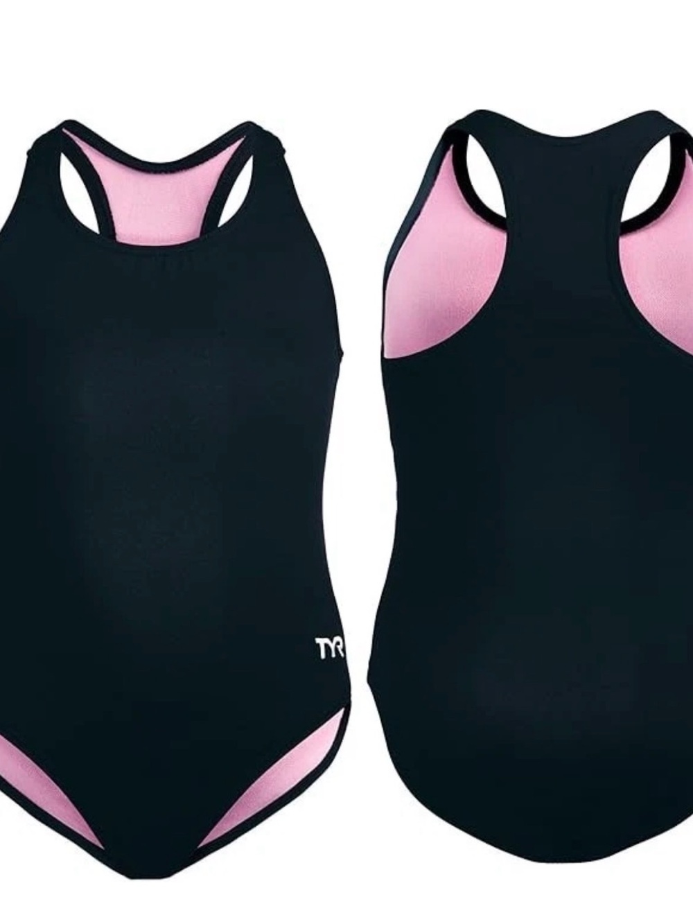 TYR Ella MaxFit Performance UPF 50+ Black One Piece Swimsuit Girls Size L 10/12
